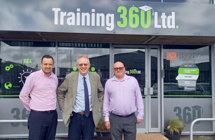 Photo shows John with Gary Stringer, Director and James Finch (Training Manager)