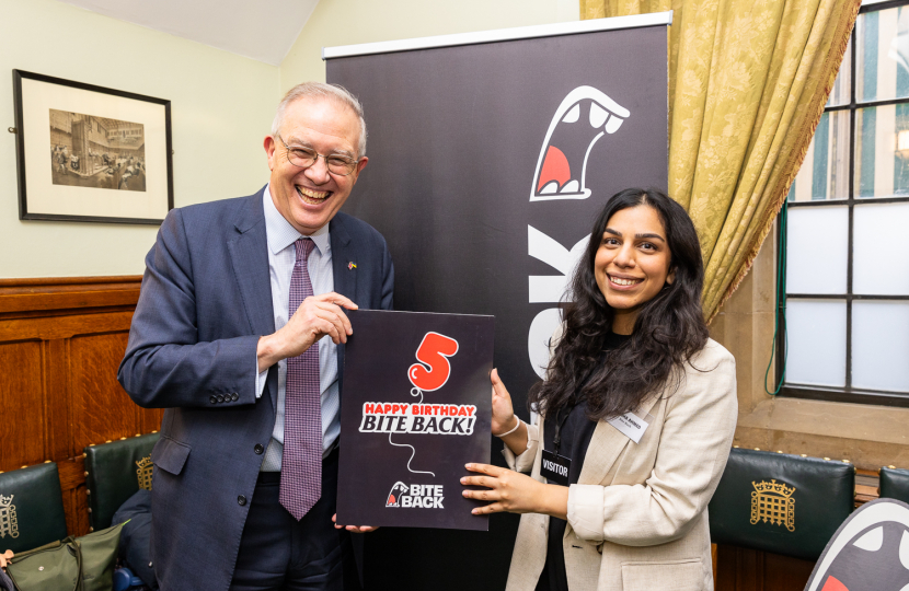 John at the event with Bite Back’s Senior Public Affairs Manager, Ayesha Ahmad