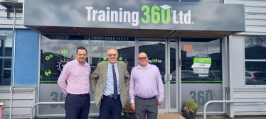 Photo shows John with Gary Stringer, Director and James Finch (Training Manager)